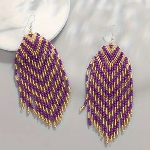 #38 NEW Retro Ethnic Style Drop Earrings Handcraft Beaded Bohemian Tassel
